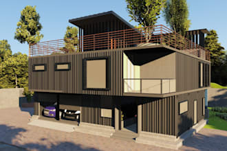 build comfortable 3d shipping house container,mobile home,restaurant,cafe design