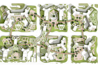 create urban planning, master plan, site plan, and landscape