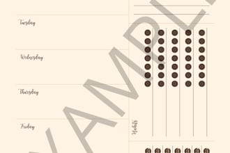 design unique printable planners, journals, and trackers