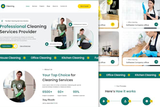 design a responsive wordpress cleaning service website with booking contact form