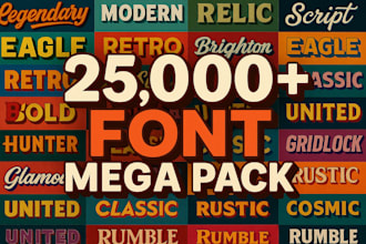 deliver a 25,000 font mega pack for designers, brands, and resellers