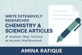 write extensively researched chemistry and science articles
