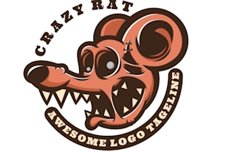 design unique vintage angry rat logo for your company