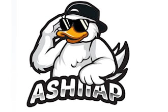 design eye catchy duck gaming mascot logo