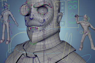 do 3d character rigging for blender, mixamo, maya, unity, ue5, game ready