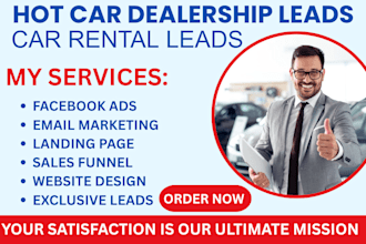 generate hot car dealership leads car rental leads sales funnel website SEO