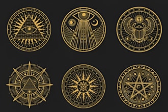 make a mystical, spiritual, mandala, sacred geometry logo design