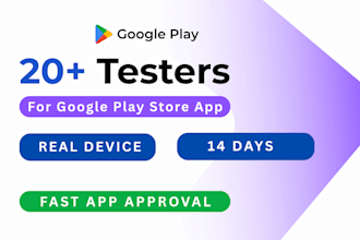 provide real 12 testers or 20 testers for google play console closed testing
