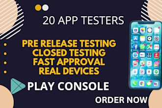 provide you 12 testers active for 14 day for play console app close testing