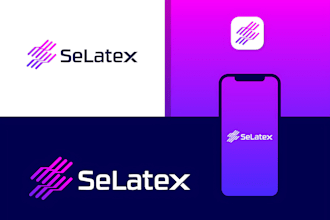 create an modern tech startup, saas, security and business logo