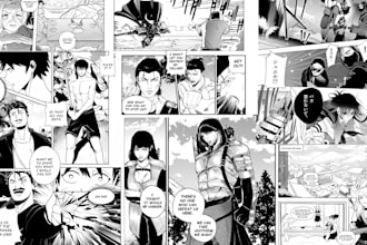 draw anime comics, black and white manga art