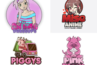 do cute kawaii animal, mascot, chibi, cartoon logo design for sticker