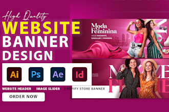 design professional website banner header slider image google ads shopify banner