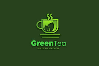 design coffee, tea, green tea logo for your brand