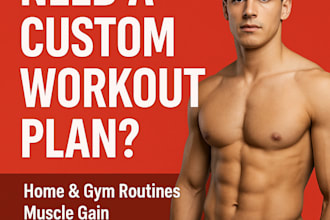 create custom workout plan for muscle gain or fat loss
