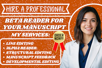 alpha or beta read your book, story, or novel, non english speaking editor