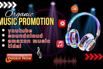 do youtube soundcloud tidal amazon music promotion to boost real listeners
