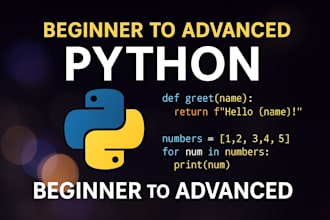 teach you python from beginner to advanced