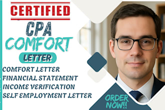 prepare and sign CPA certified financial statement, US CPA audit comfort letter