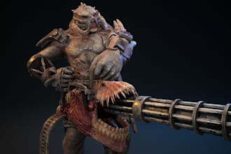 sculpt zbrush3d,sculptris 3dmodel,creature character,fur texture,ue5 rig,animate