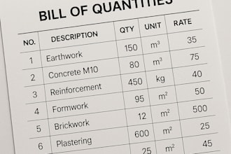 provide construction boq and quantity estimation