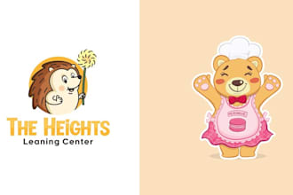 create fun, cute, character, kawaii cartoon logo for your business