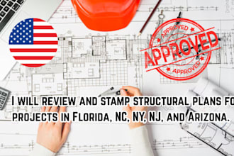 review stamp as licensed civil and structural engineer in florida and arizona