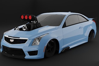 modify 3dcar topology, cadillac ats v drag racing car,obj to ydd,yft,car rigging