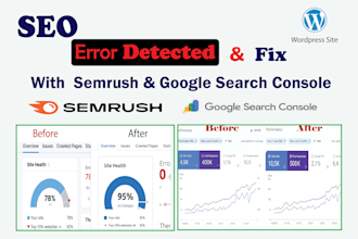 fix search console error, semrush audits, 404 error, broken link, indexing