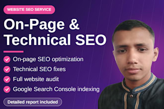 do on page and technical SEO, website audit and gsc indexing