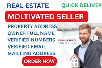 provide motivated seller leads real estate investor leads with skip tracing lead