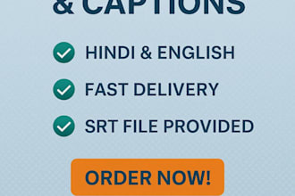 write accurate subtitle and caption in hindi and english