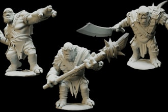sculpt anagar trolls, 3d figurine, 3d miniature warhammer 40k, zbrush sculpt,stl