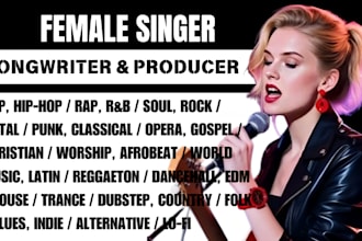 be your edm, pop female singer and songwriter, rap