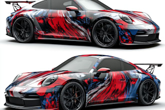 draw car wrap, van wrap, and vehicle wrap, design