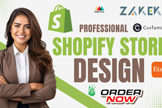 redesign shopify ecommerce website development zakeke customily etsy printify ad