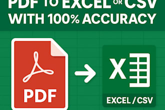 convert PDF to excel or CSV