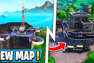 build 1v1 fortnite map tycoon map, pit map, red vs blue, uefn map, unreal engine