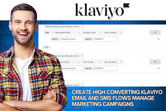 create high converting klaviyo email and sms flows manage marketing campaigns