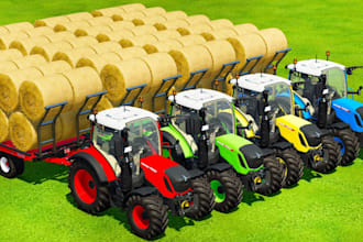 3d farming simulator ready for game, millitary vehicle ,rc car model, fivem ,va