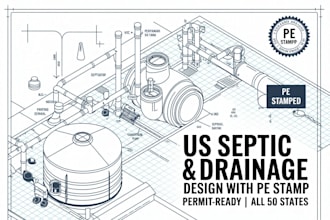 us engineer to design septic tank water tank drainage system with pe stamp