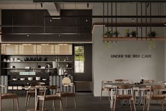 remodel 3d mall, restaurant interior, cgi render, commercial design, coffee shop