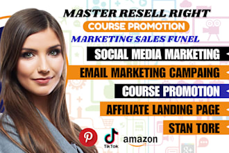 promote your master resell rights course with sales funnel and landing page