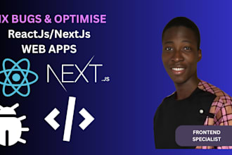 fix bugs and optimize your react or nextjs web application