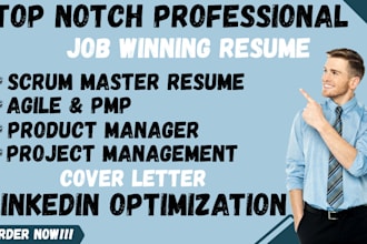 deliver agile, scrum master, project manager resume and linkedin