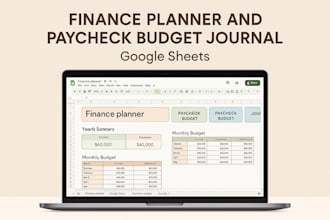 finance planner, paycheck budget, budget spreadsheet, google sheet, journal