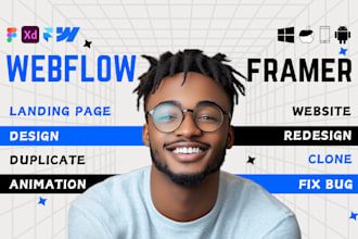 duplicate website to webflow website design bug fix framer website developer