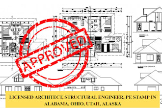 licensed architect, structural engineer, pe stamp in alabama, ohio, utah, alaska