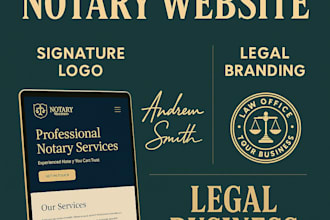 design premium notary website,signaturelogo,and legal branding for your business