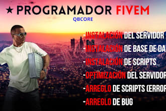 crearé un servidor fivem completo con base qbcore